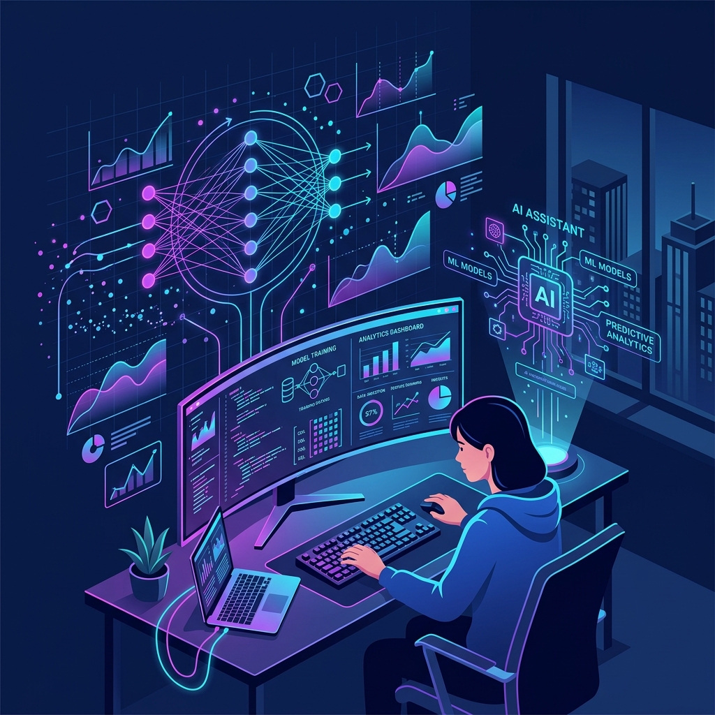 AICodeLab team working on AI tutorials